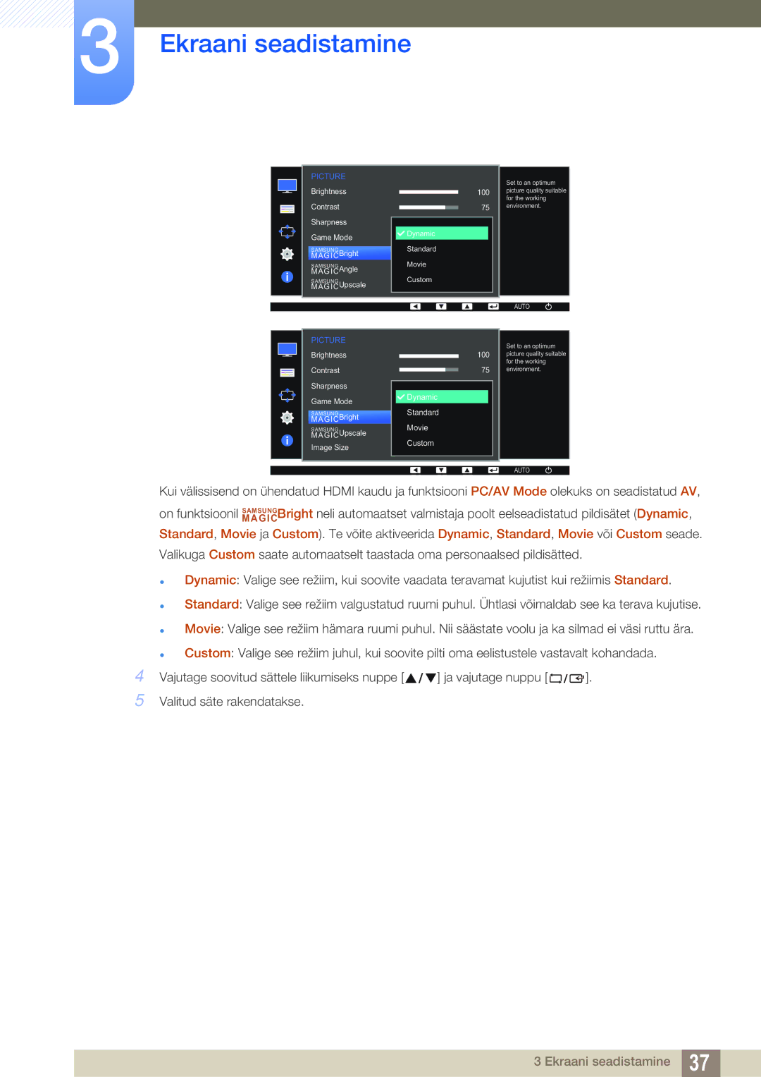 Samsung LS24D391HL/EN manual Standard 