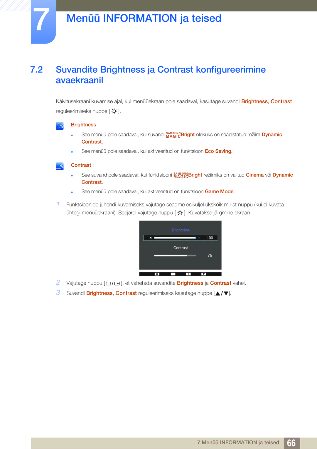 Samsung LS24D391HL/EN manual Brightness 