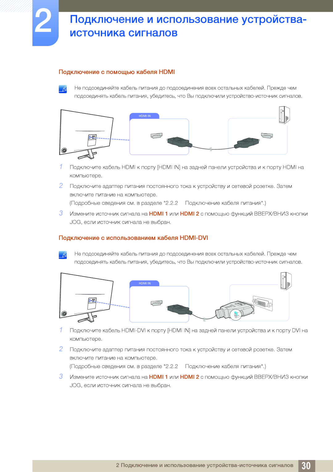 Samsung LS24D590PLO/RU, LS24D590PLX/EN Подключение с помощью кабеля Hdmi, Подключение с использованием кабеля HDMI-DVI 