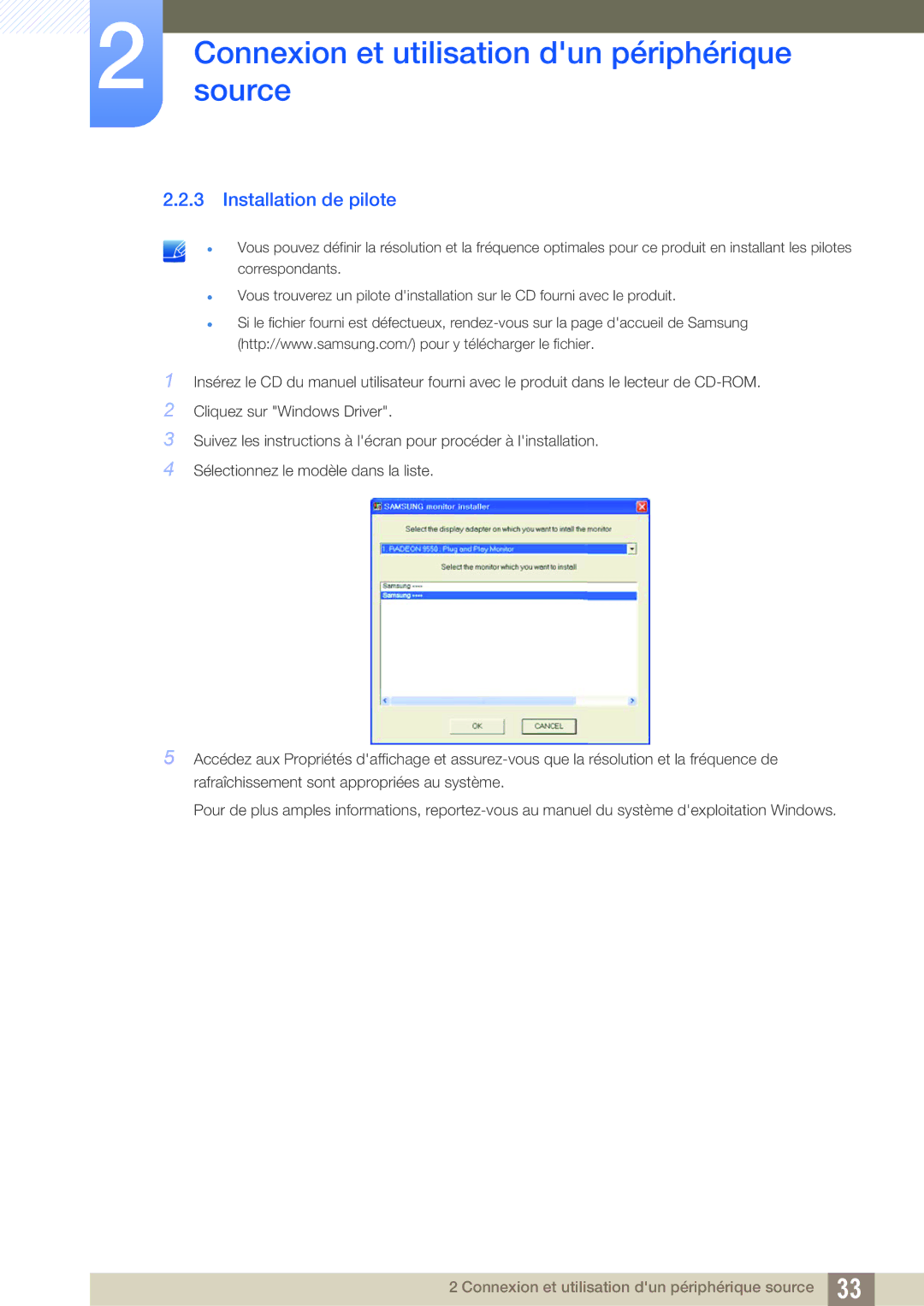 Samsung LS27D590PSX/EN, LS24D590PLX/EN manual Installation de pilote 