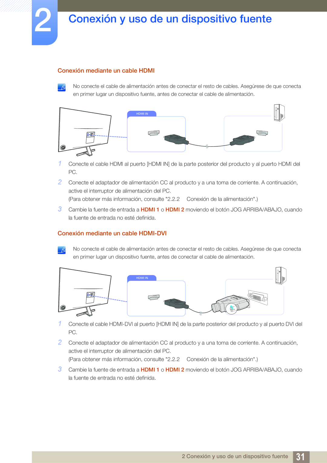 Samsung LS27D590PSX/EN, LS24D590PLX/EN manual Conexión mediante un cable Hdmi, Conexión mediante un cable HDMI-DVI 