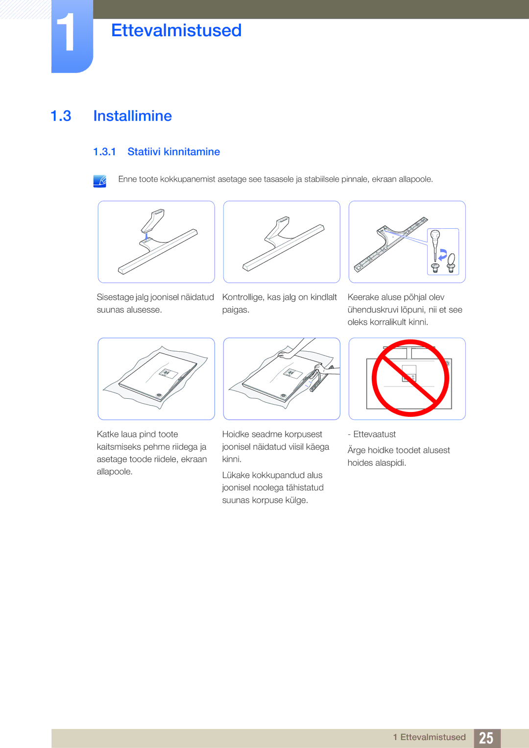 Samsung LS27D590PSX/EN, LS24D590PLX/EN manual Installimine, Statiivi kinnitamine 