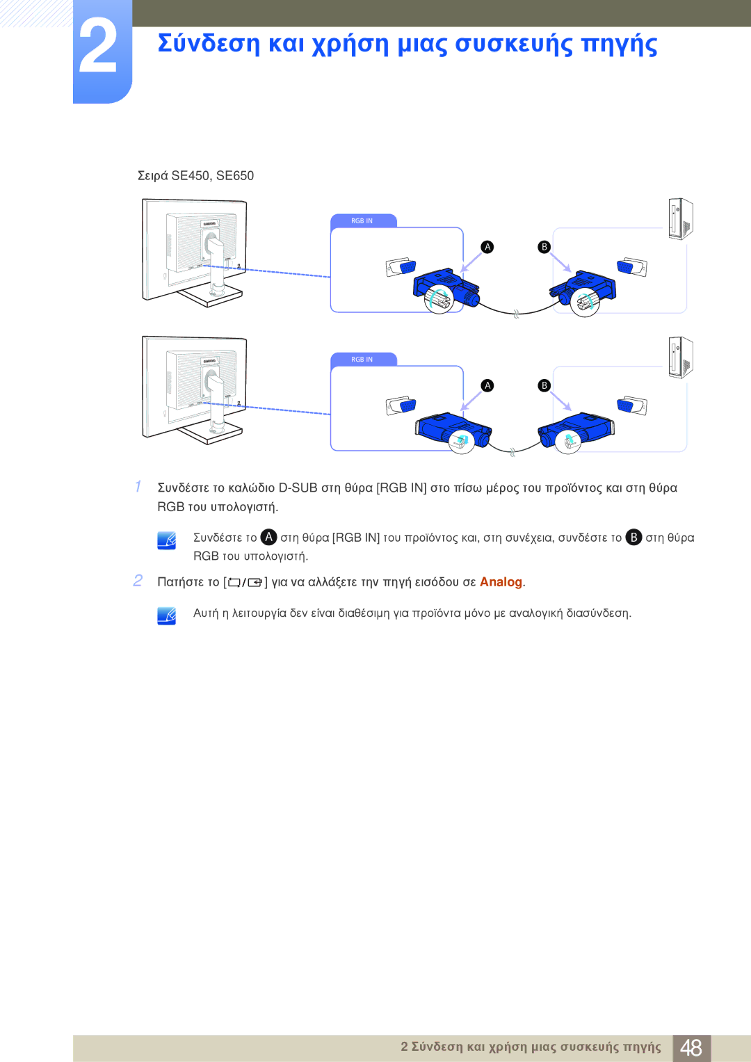 Samsung LS24E20KBL/EN manual Στη θύρα 