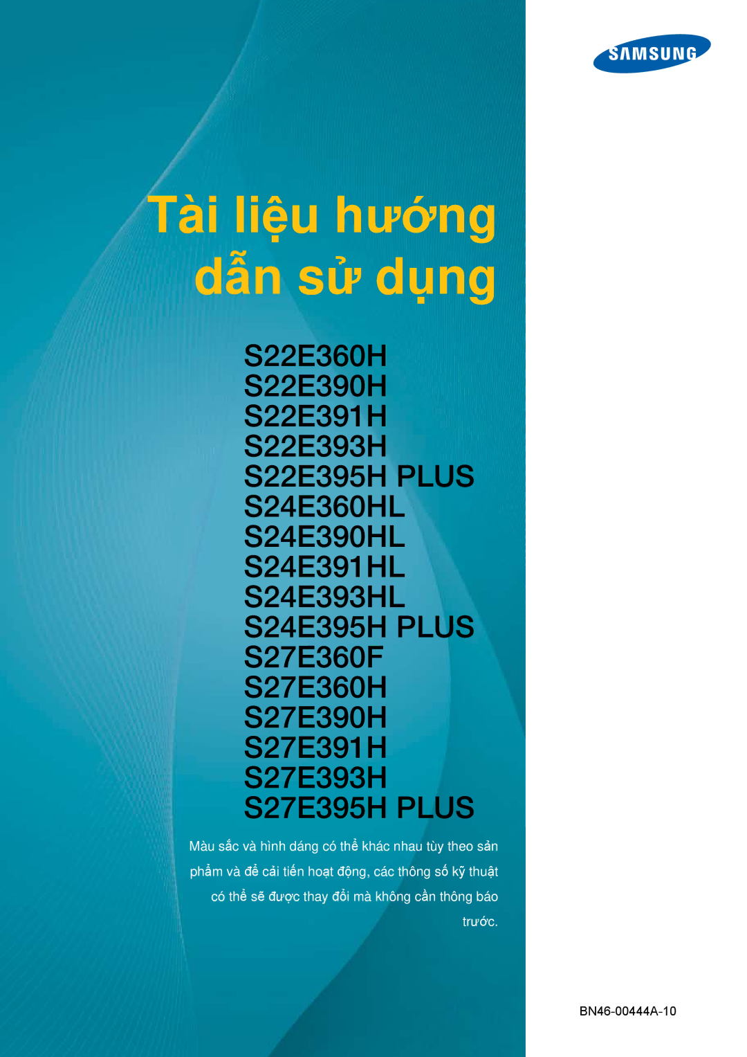 Samsung LS24E390HL/XV, LS24E360HL/XV, LS22E360HS/XV, LS27E360HS/XV, LS27E390HS/XV manual Tài liệu hướng dẫn sử dụng 