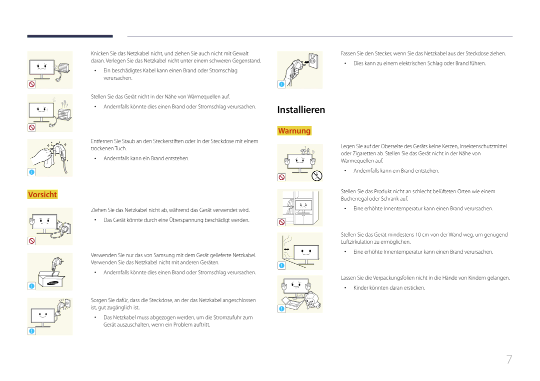 Samsung LS27E500CSZ/EN, LS24E500CS/EN manual Installieren 