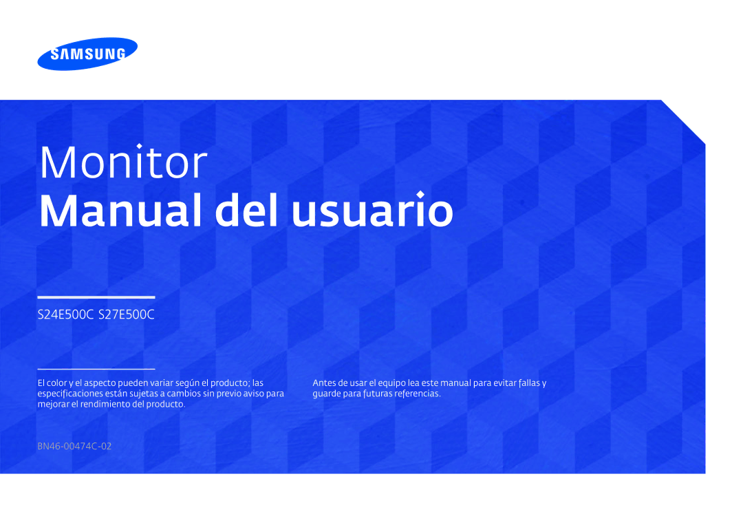 Samsung LS27E500CSZ/EN, LS24E500CS/EN manual Monitor Manual del usuario 