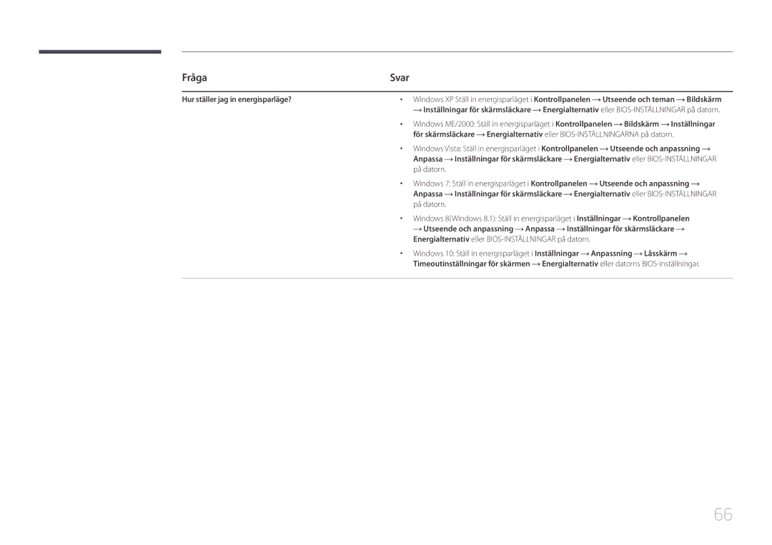 Samsung LS24E500CS/EN manual Hur ställer jag in energisparläge?, På datorn, Utseende och anpassning Anpassa, Låsskärm 