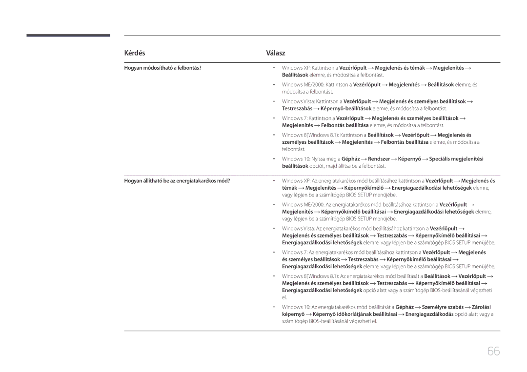 Samsung LS24E500CS/EN manual Hogyan módosítható a felbontás?, Megjelenítés, Beállítások elemre, és, Módosítsa a felbontást 