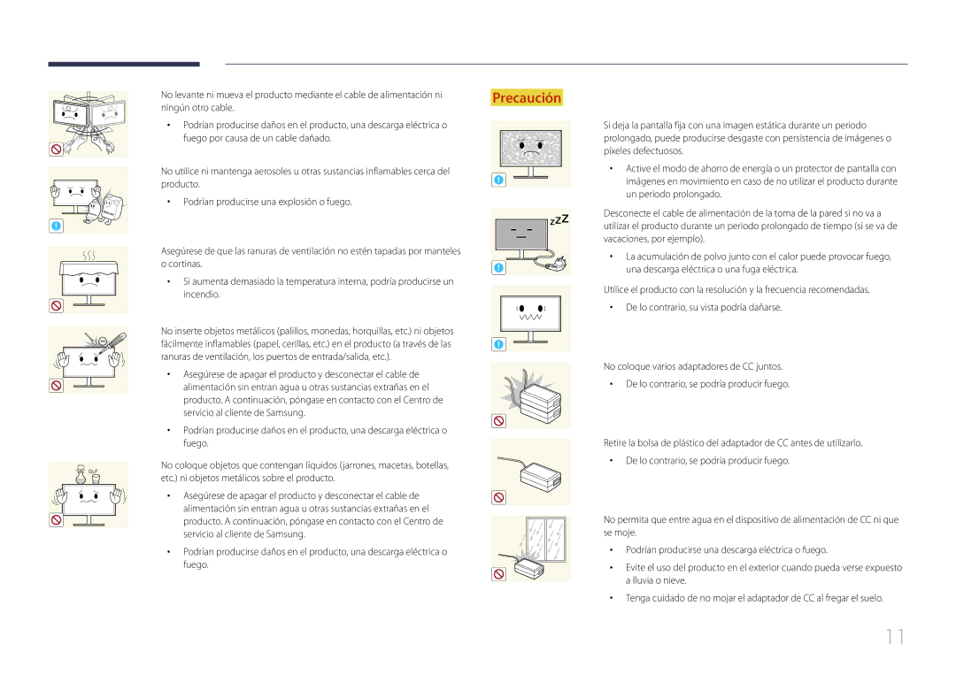 Samsung LS24E510CS/EN manual Ranuras de ventilación, los puertos de entrada/salida, etc 