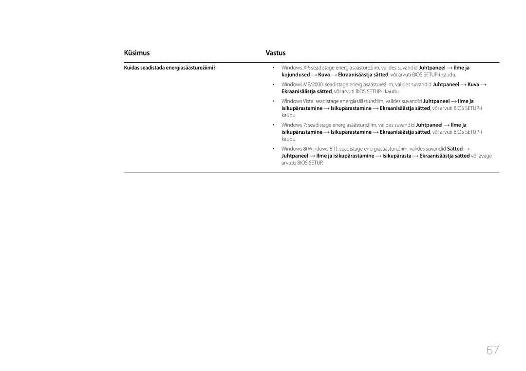 Samsung LS24E510CS/EN manual Kuidas seadistada energiasäästurežiimi?, Ilme ja, Kujundused, Isikupärastamine, Kaudu 