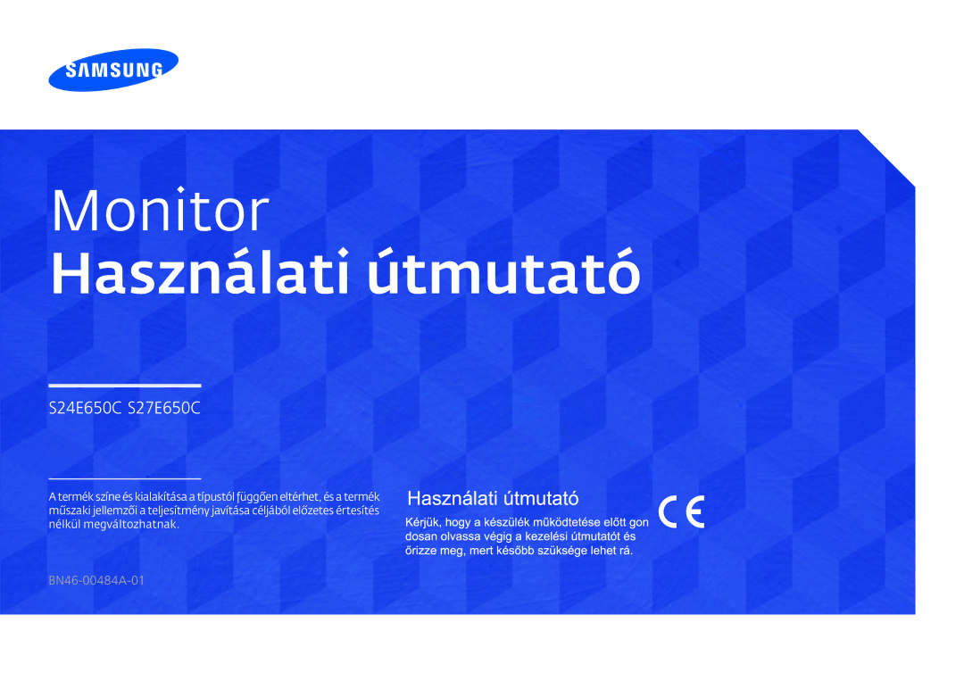 Samsung LS27E65KCS/EN, LS24E65KCS/EN, LS24E65UPL/EN, LS22E65UDSG/EN, LS24E65UPLC/EN manual Monitor Használati útmutató 