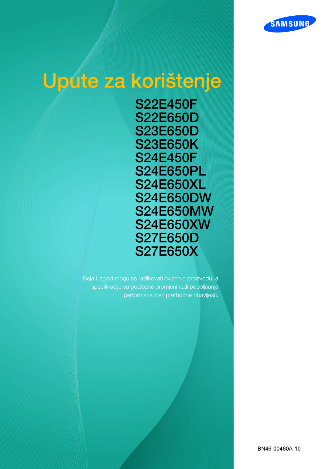 Samsung LS22E45UFS/EN, LS24E65UPL/EN, LS24E45KBSV/EN, LS24E65KBWV/EN manual Upute za korištenje 