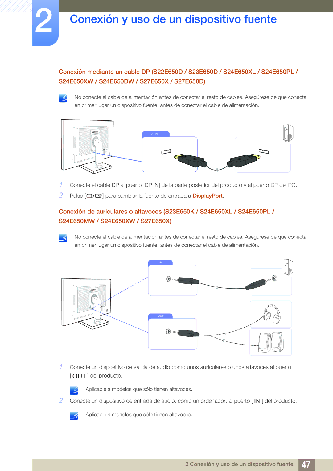 Samsung LS24E45KBSV/EN, LS24E65UPL/EN, LS27E45KBS/EN, LS22E45UFS/EN, LS24E45UFS/EN, LS22E65UDSG/EN, LS27E65UDS/EN manual Out 