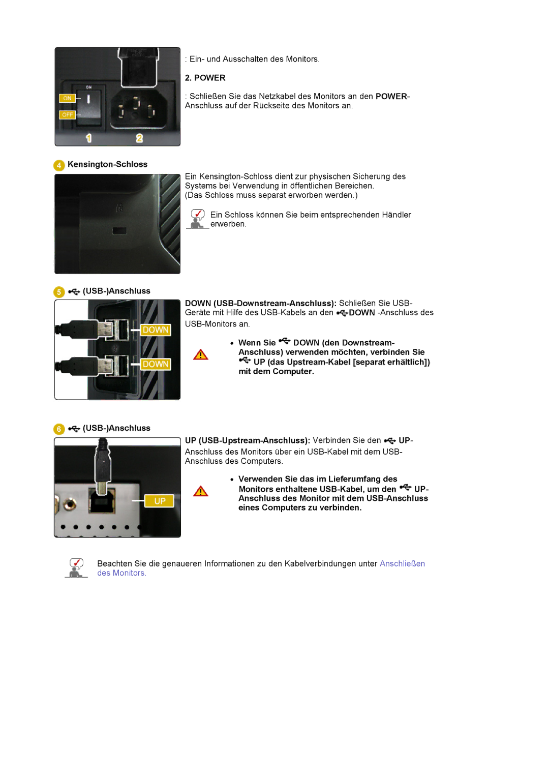 Samsung LS24EDBLB/EDC manual Power, Kensington-Schloss 