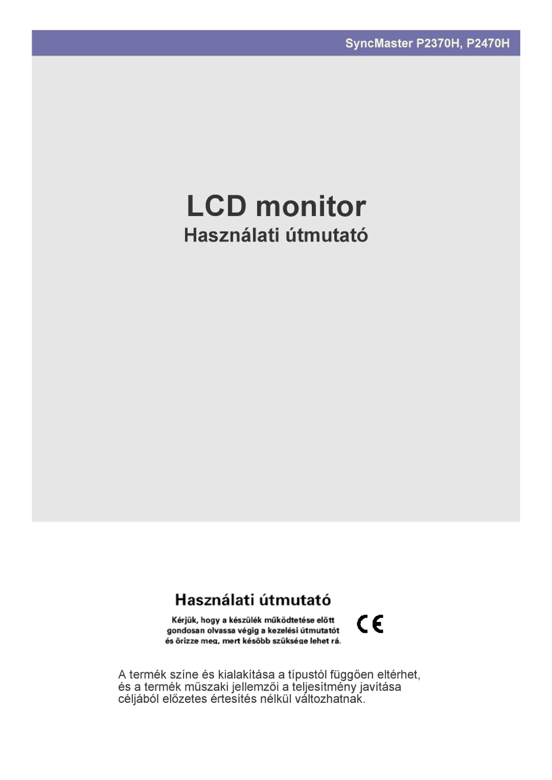 Samsung LS23EFVKUV/EN, LS24EFHKU/EN, LS23EFVKUV/ZA manual LCD monitor 