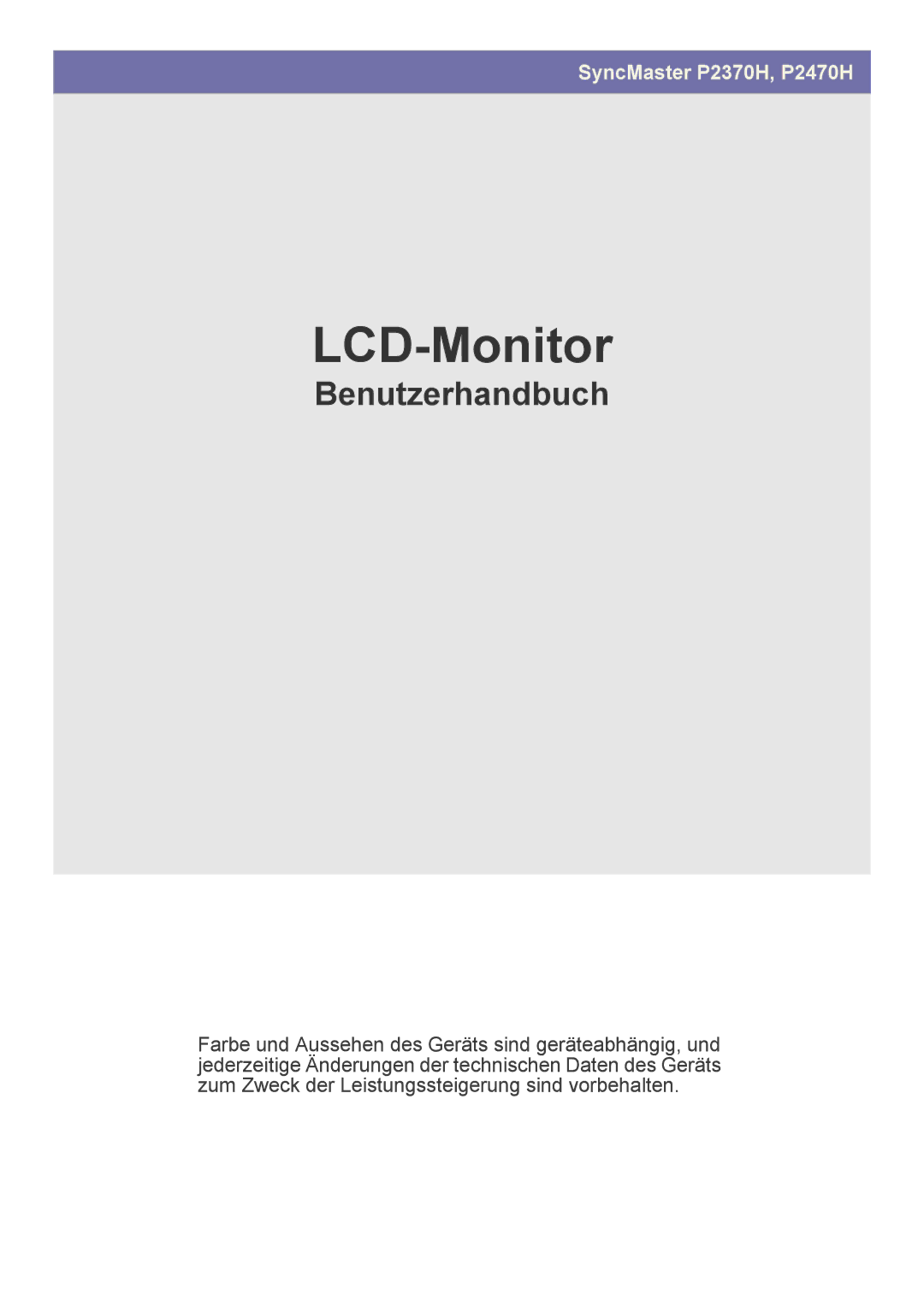 Samsung LS23EFVKUV/EN, LS24EFHKU/EN manual LCD-Monitor 