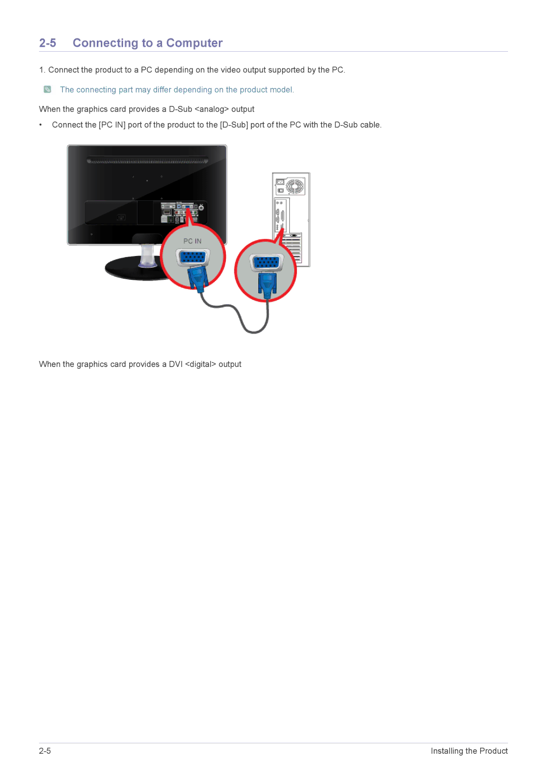 Samsung LS27EMDKU/XE, LS24EMDKU/EN, LS27EMDKU/EN, LS27EMDKU/SM, LS27EMDKU/HS, LS24EMDKU/XE manual Connecting to a Computer 