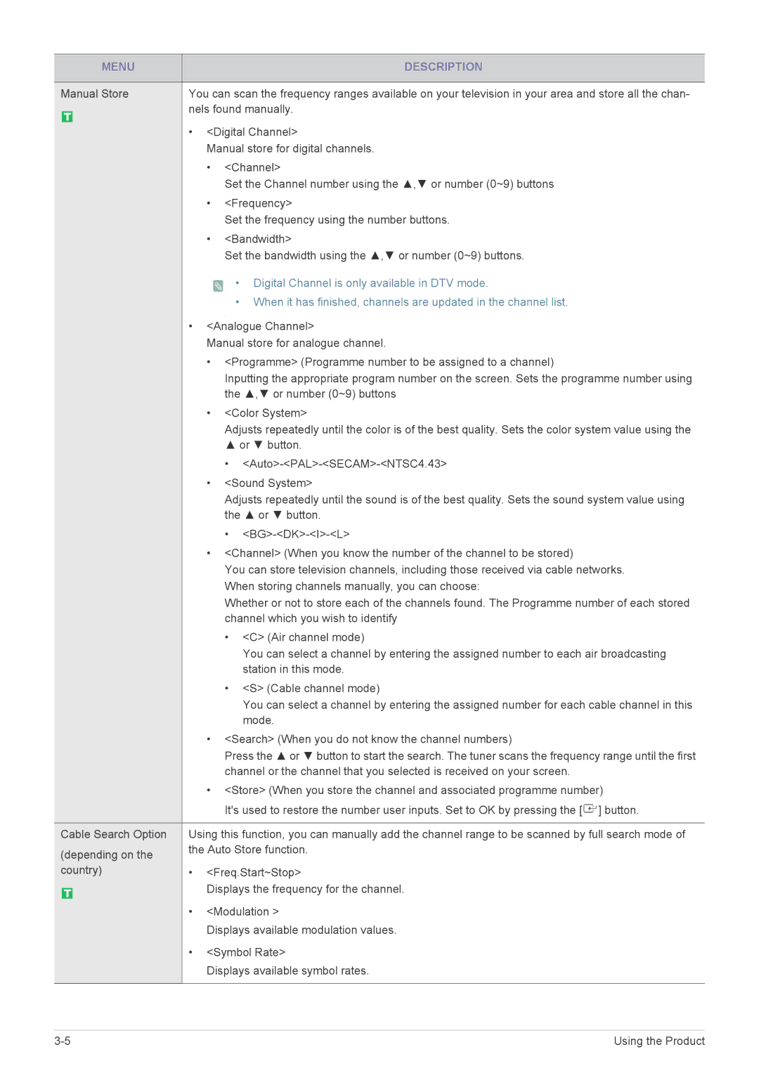 Samsung LS24EMDKU/EN, LS27EMDKU/EN, LS27EMDKU/SM, LS27EMDKU/HS, LS27EMDKU/XE, LS24EMDKU/XE manual Menu Description 