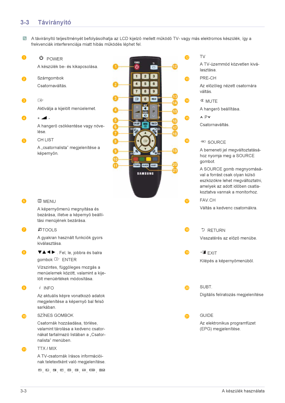 Samsung LS24EMDKU/EN, LS27EMDKU/EN, LS27EMDKU/XE, LS24EMDKU/XE manual Távirányító, Power 