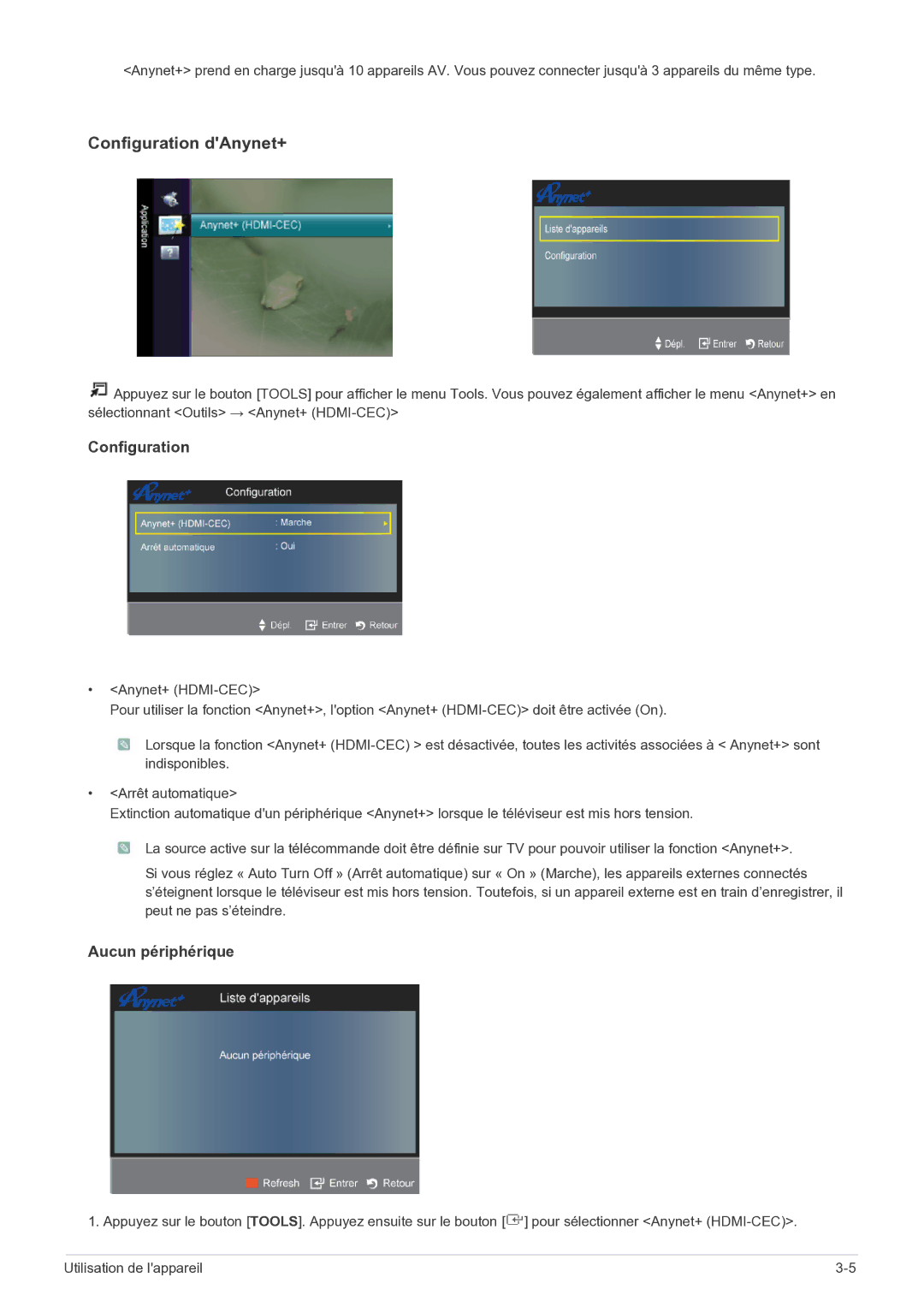 Samsung LS27EMDKU/EN, LS24EMDKU/EN manual Configuration dAnynet+ 