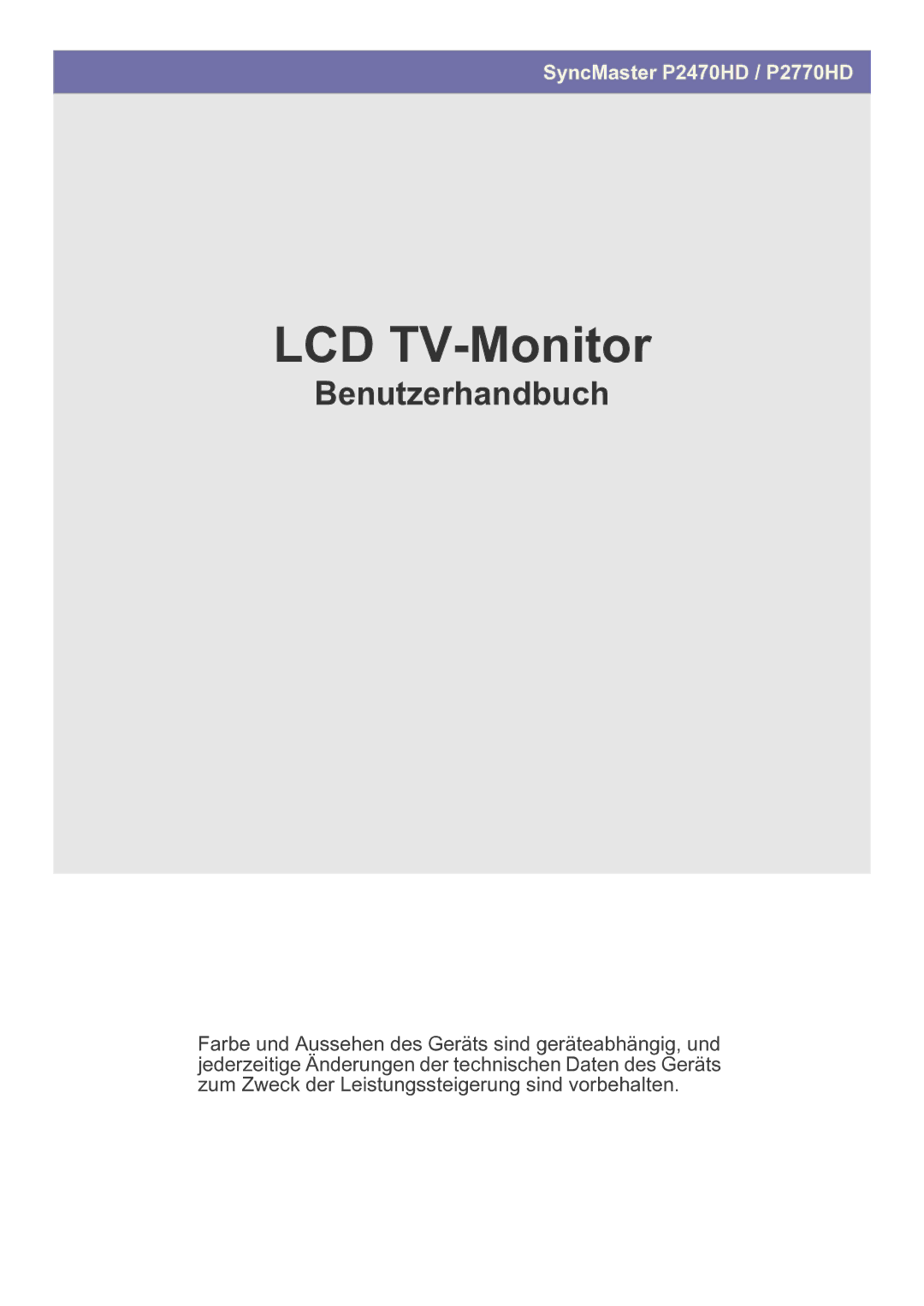 Samsung LS27EMDKU/EN, LS24EMDKU/EN manual LCD TV Monitor 