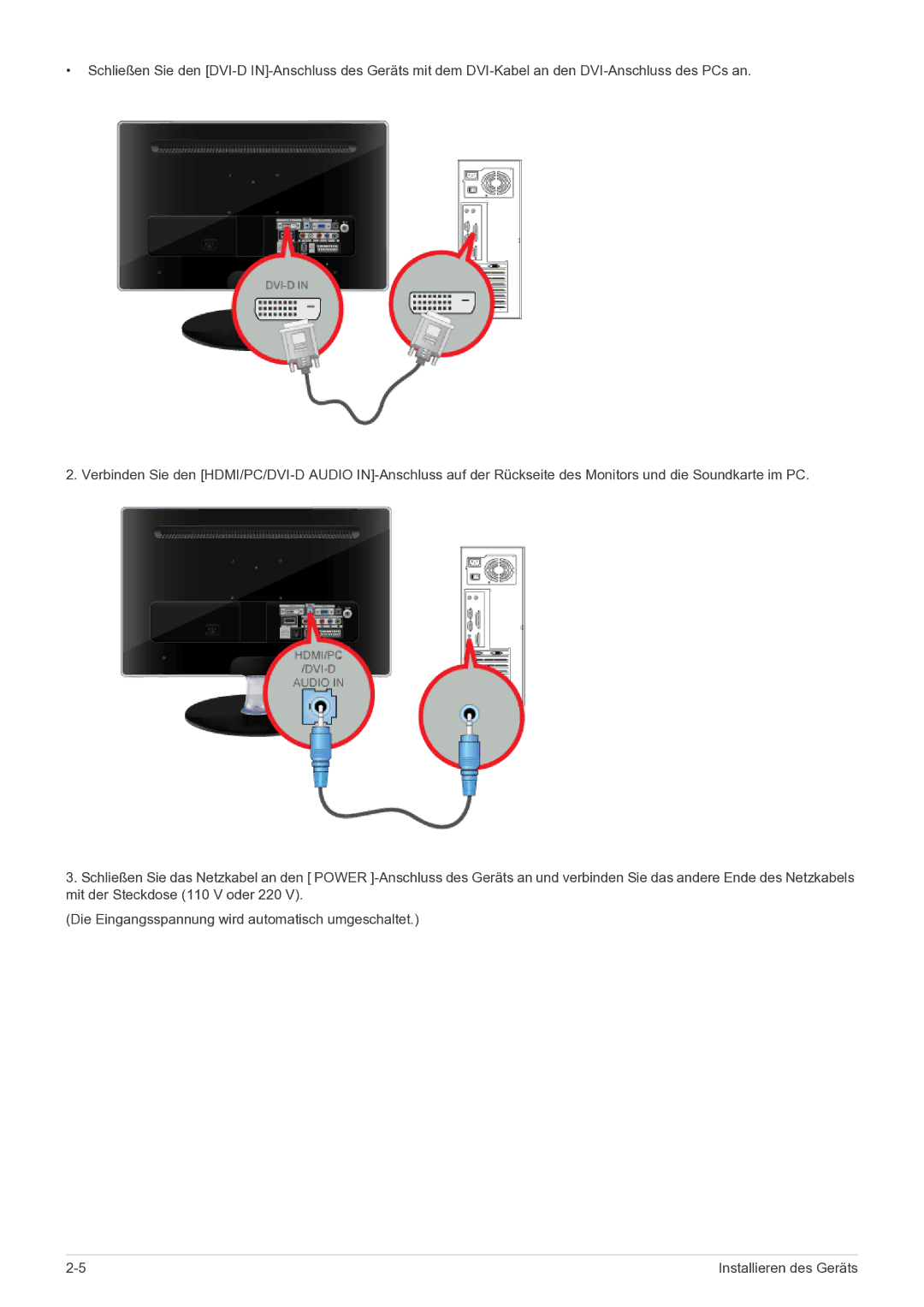 Samsung LS24EMDKU/EN, LS27EMDKU/EN manual Installieren des Geräts 