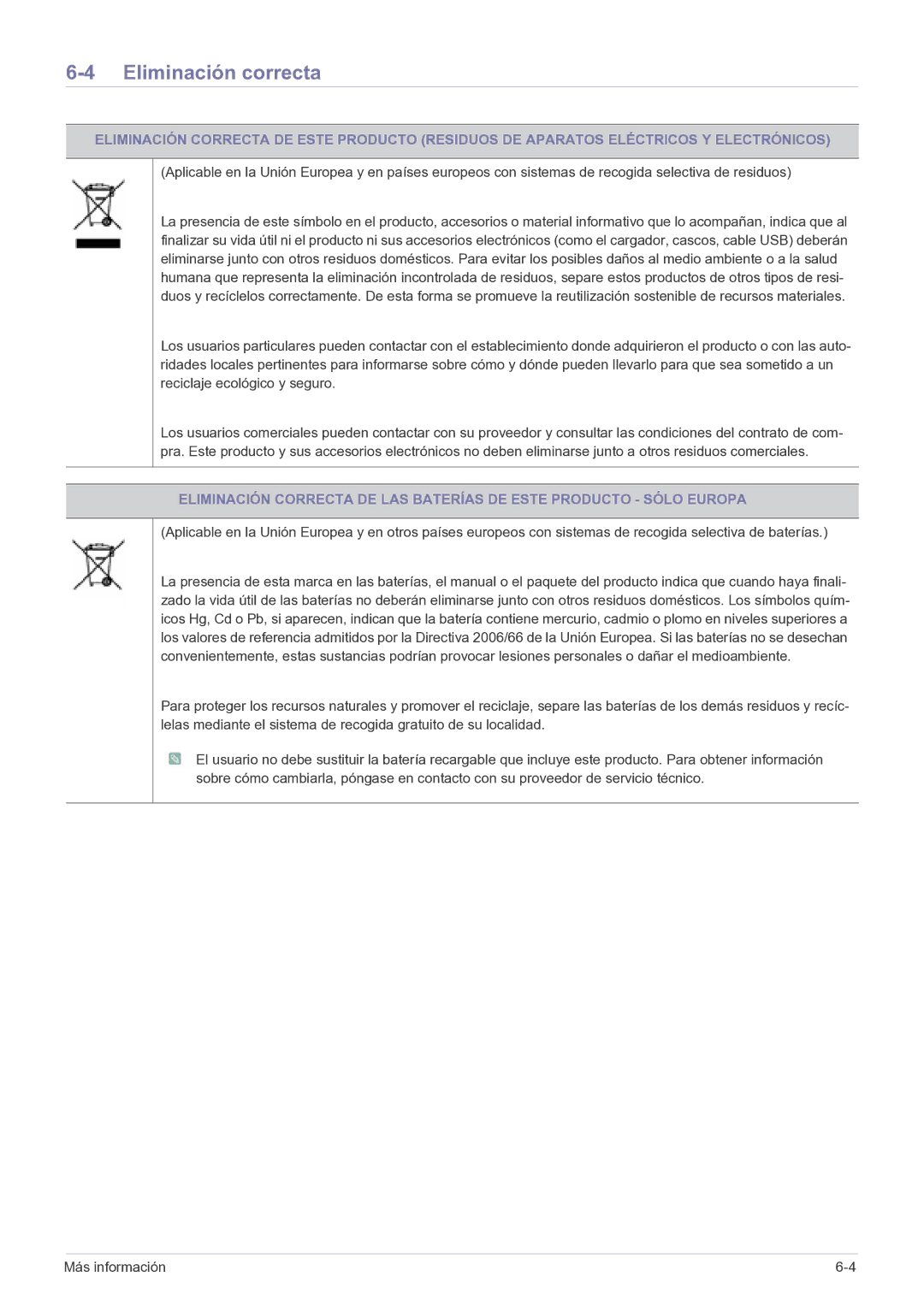 Samsung LS24EMDKU/EN, LS27EMDKU/EN manual Eliminación correcta 