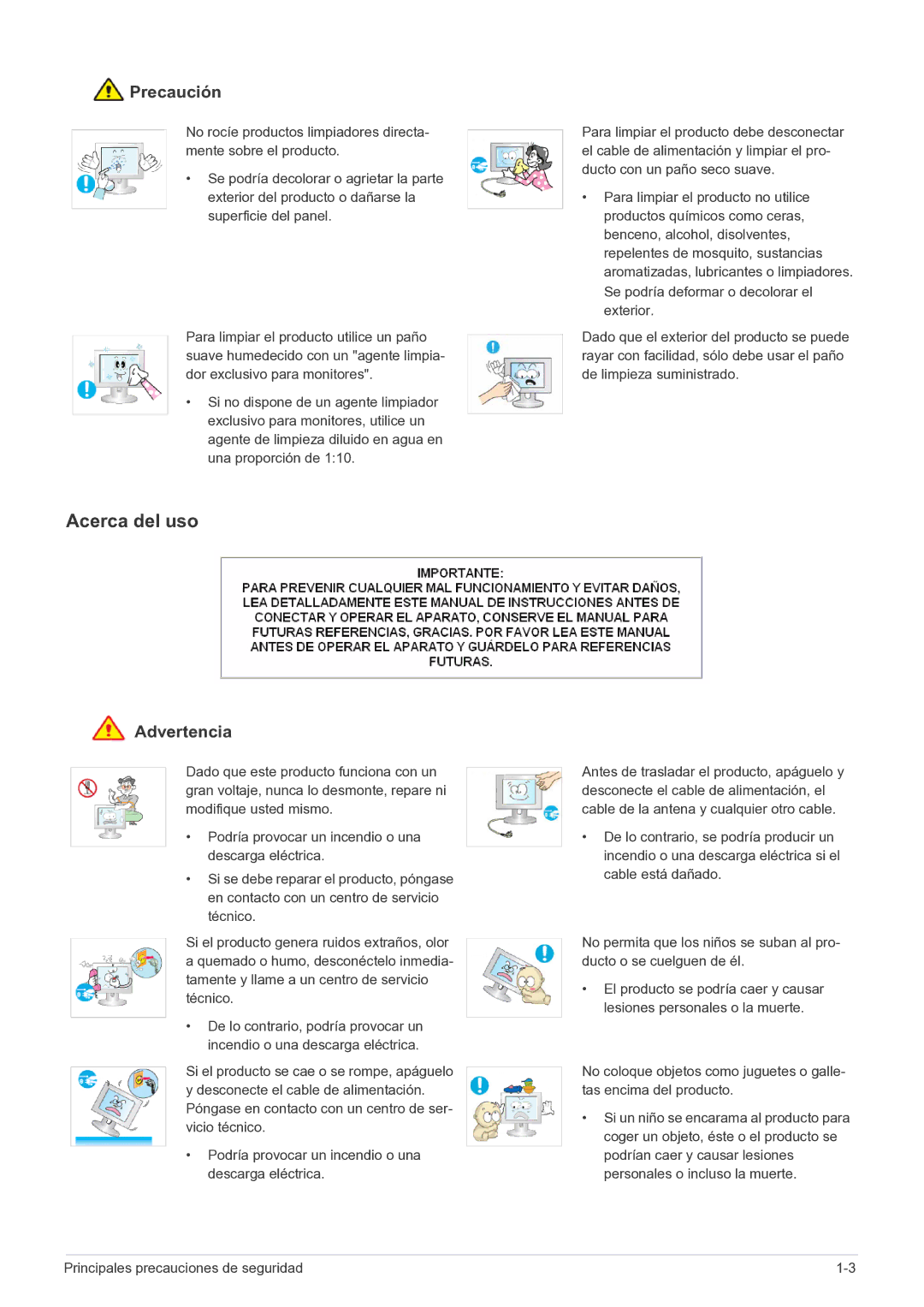 Samsung LS27EMDKU/EN, LS24EMDKU/EN manual Acerca del uso 