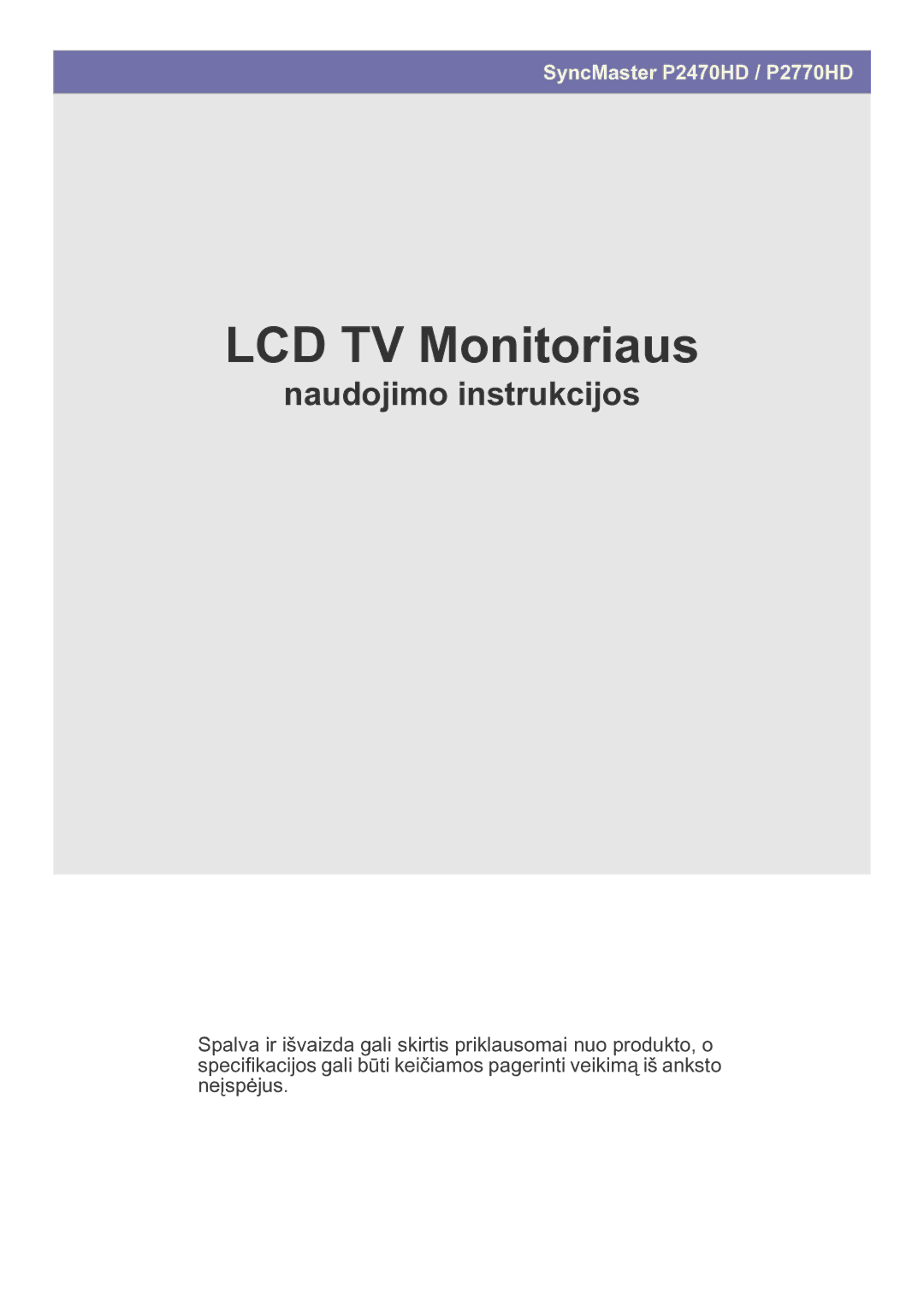 Samsung LS27EMDKU/EN, LS24EMDKU/EN, LS27EMDKU/SM, LS27EMDKU/HS, LS27EMDKU/XE, LS24EMDKU/XE manual LCD TV Monitor 