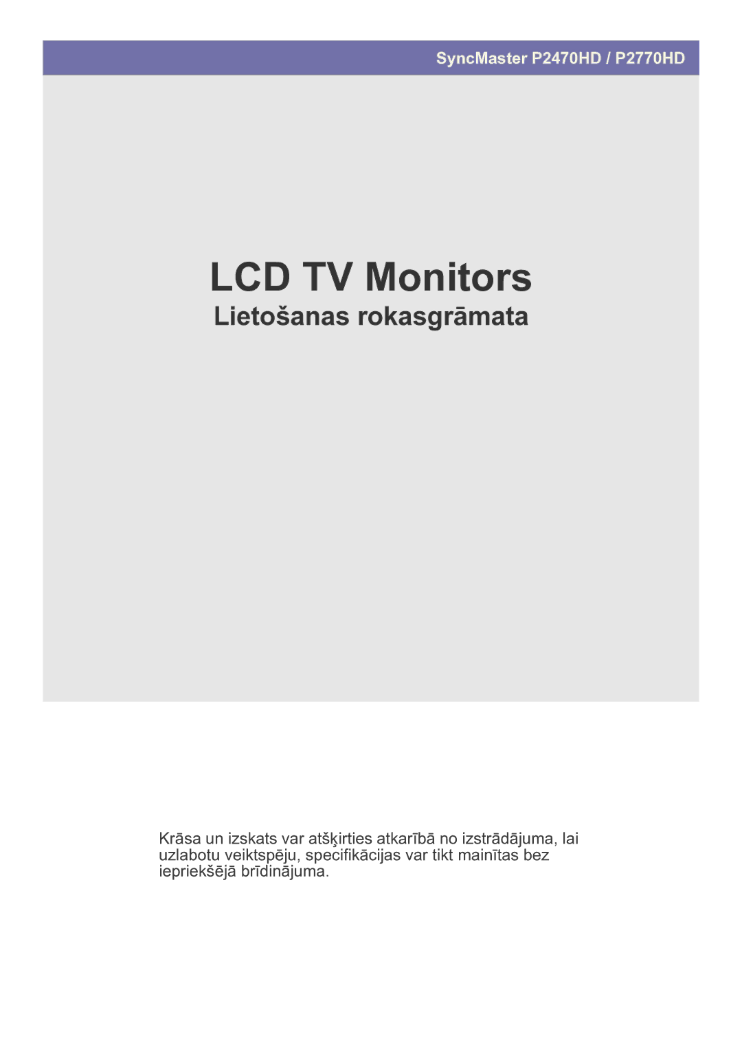 Samsung LS27EMDKU/EN, LS24EMDKU/EN manual LCD TV Monitor 