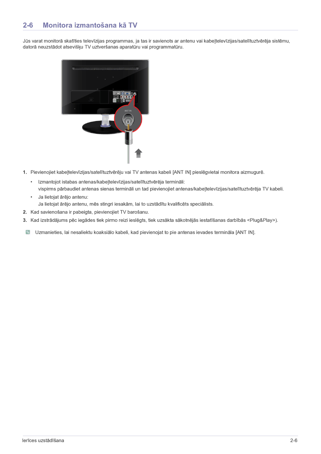 Samsung LS27EMDKU/EN, LS24EMDKU/EN manual Monitora izmantošana kā TV 