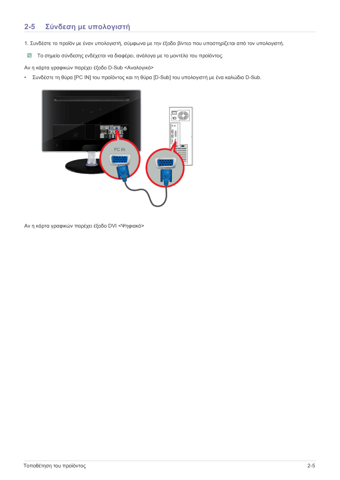 Samsung LS27EMDKU/EN, LS24EMDKU/EN manual Σύνδεση με υπολογιστή 