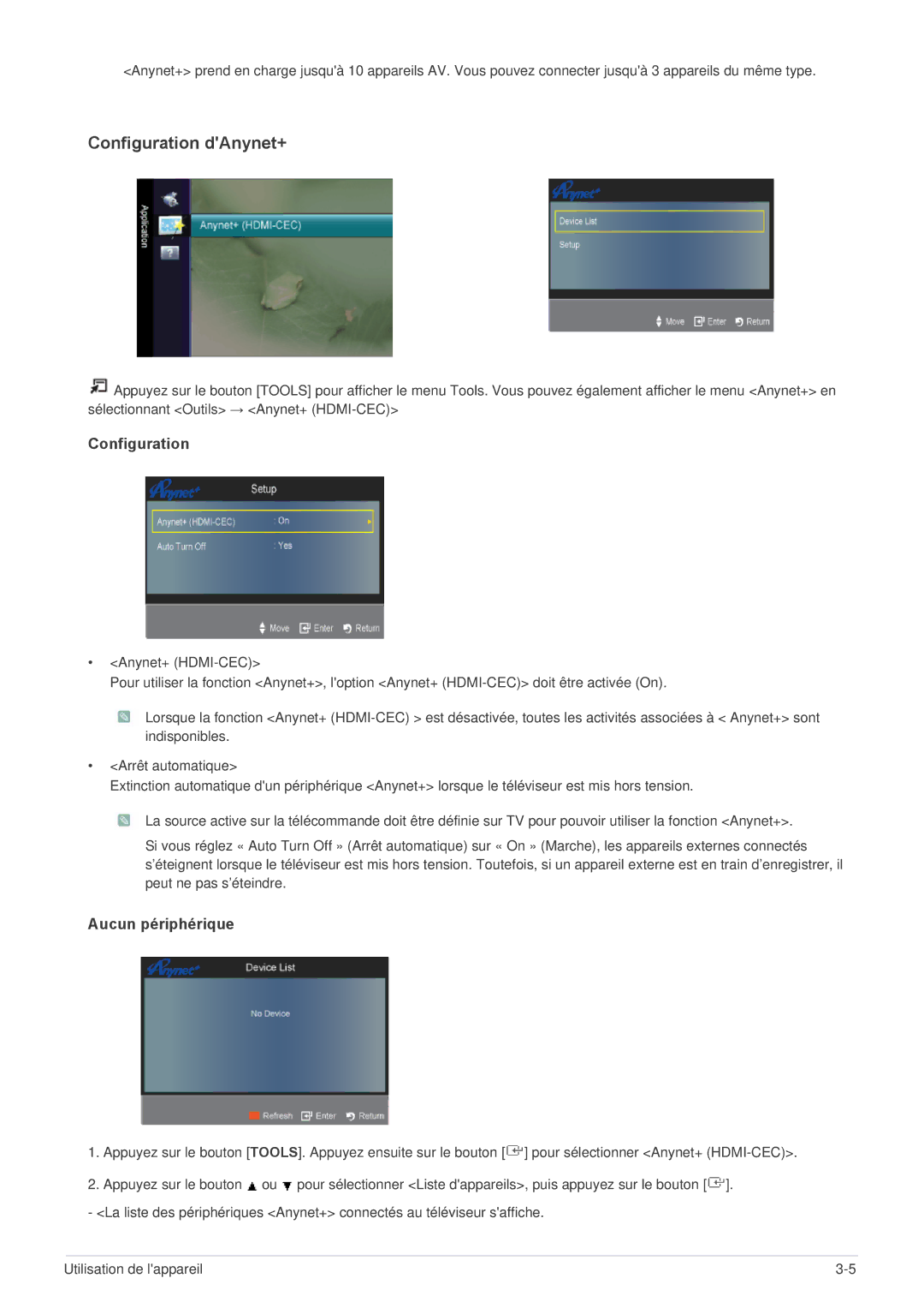 Samsung LS24EMLKU/EN, LS24EMLKF/EN manual Configuration dAnynet+ 