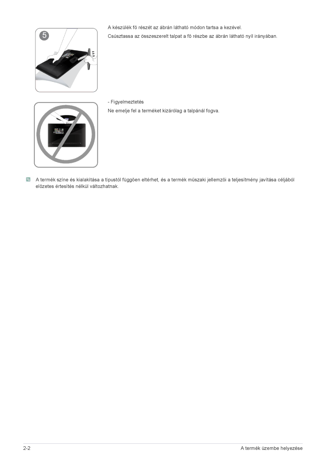 Samsung LS24EMLKF/EN, LS24EMLKU/EN manual Termék üzembe helyezése 