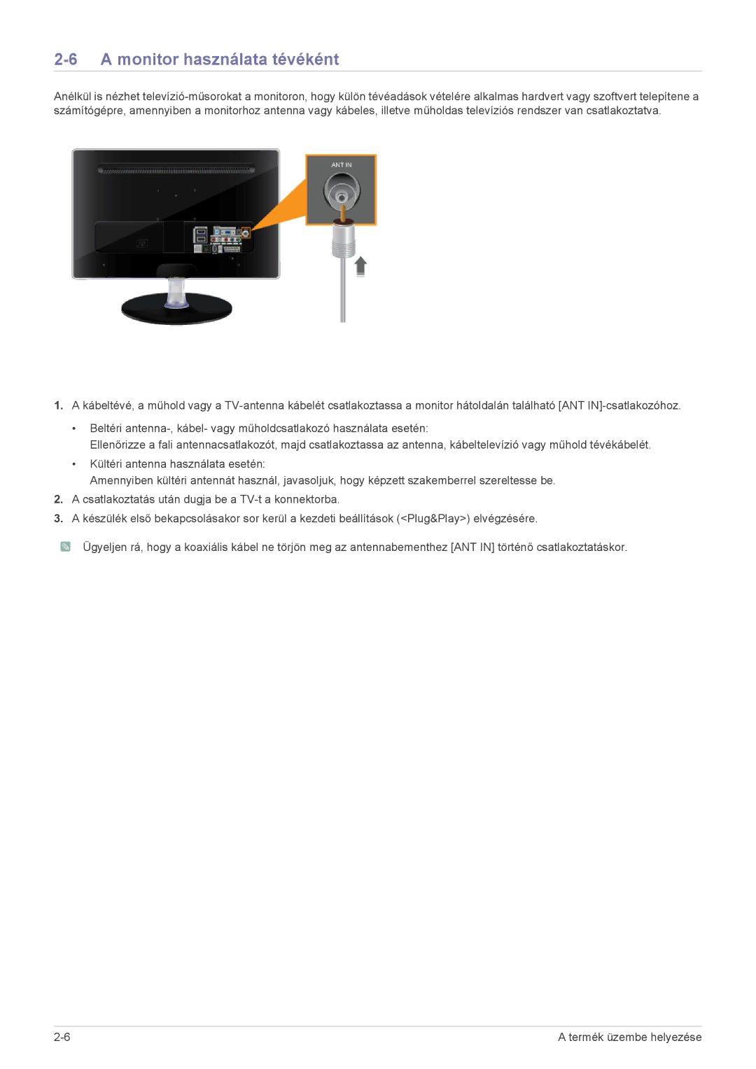 Samsung LS24EMLKF/EN, LS24EMLKU/EN manual Monitor használata tévéként 