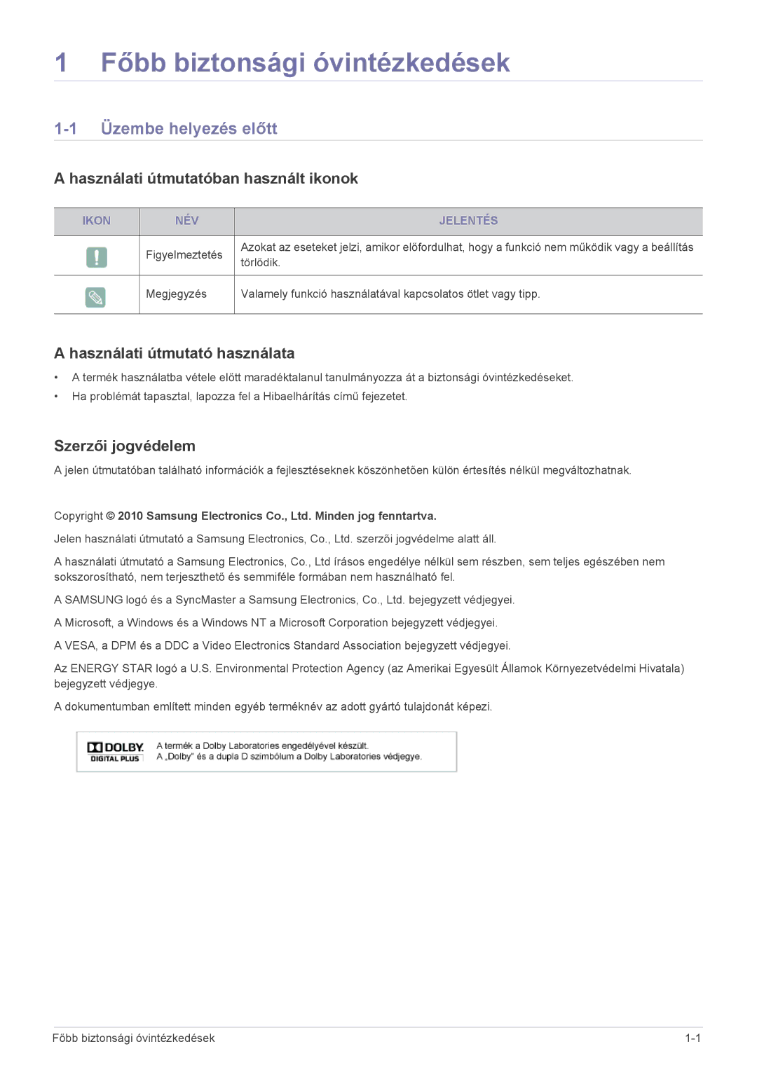 Samsung LS24EMLKU/EN manual Üzembe helyezés előtt, Használati útmutatóban használt ikonok, Használati útmutató használata 