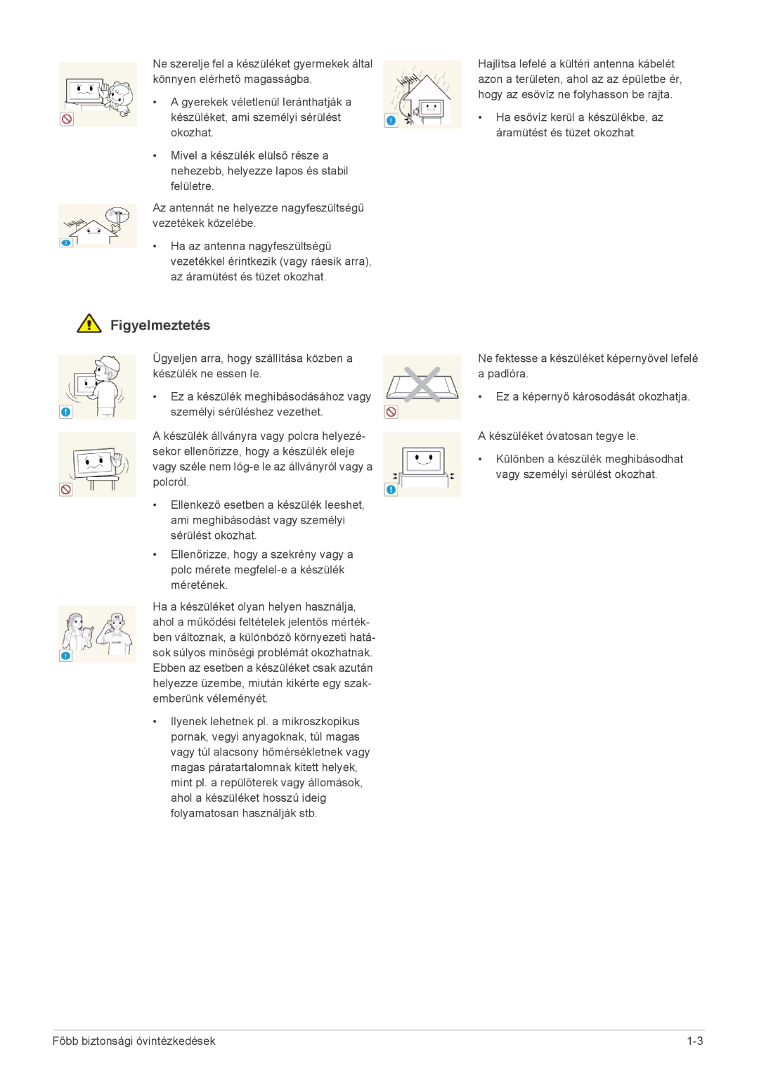 Samsung LS24EMLKU/EN, LS24EMLKF/EN manual Figyelmeztetés 