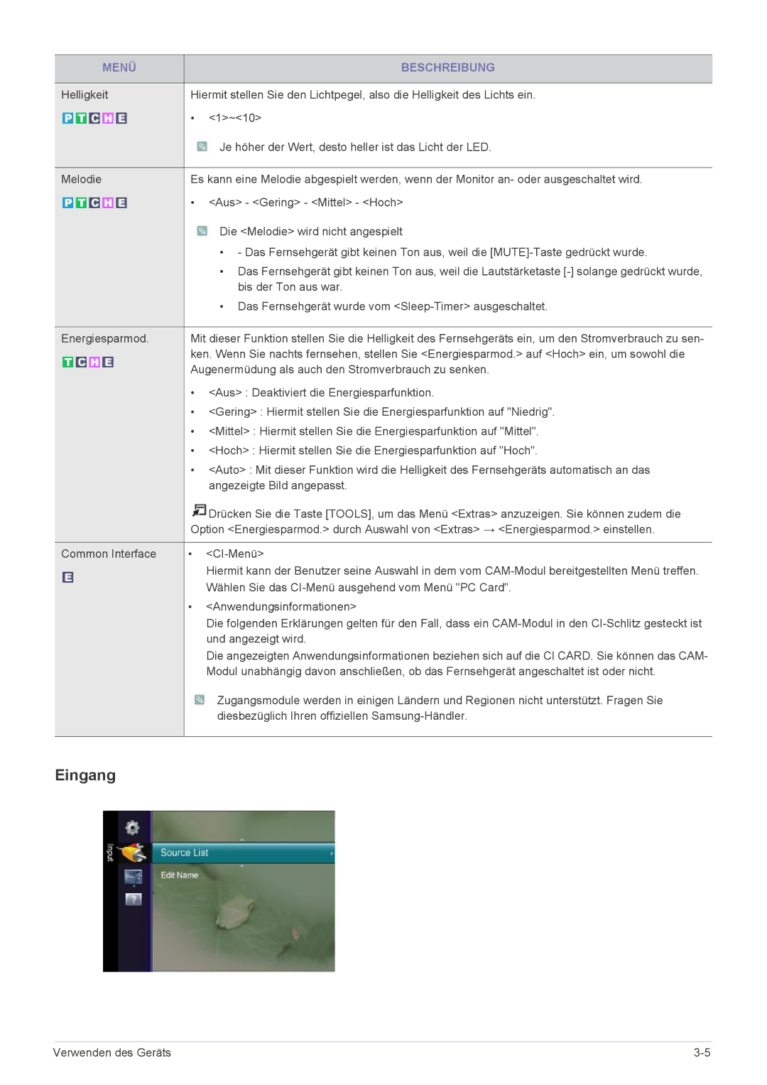 Samsung LS24EMLKF/EN manual Eingang 