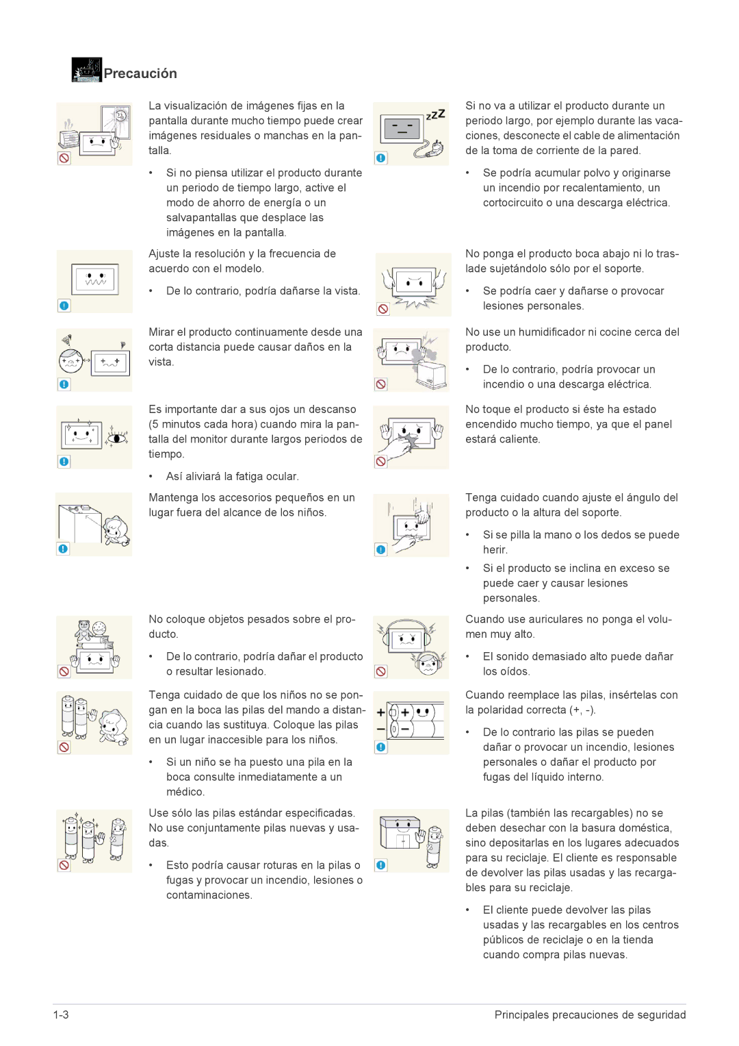 Samsung LS24EMLKF/EN manual Precaución 