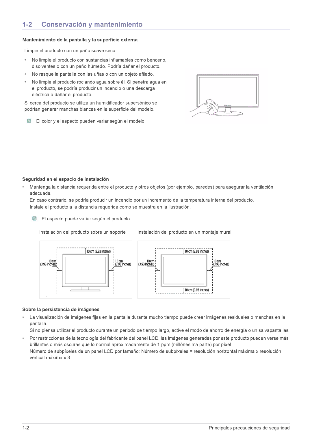 Samsung LS24EMLKF/EN manual Conservación y mantenimiento, Mantenimiento de la pantalla y la superficie externa 