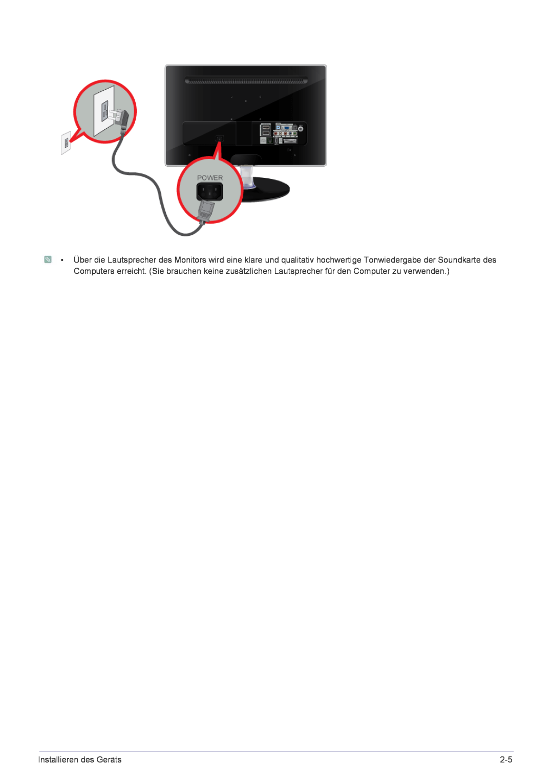 Samsung LS24EMLKF/EN manual Installieren des Geräts 