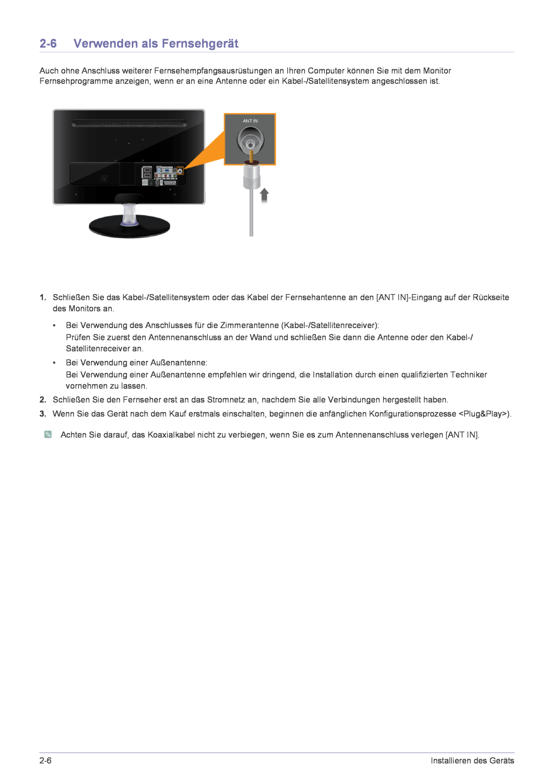 Samsung LS24EMLKF/EN manual Verwenden als Fernsehgerät 