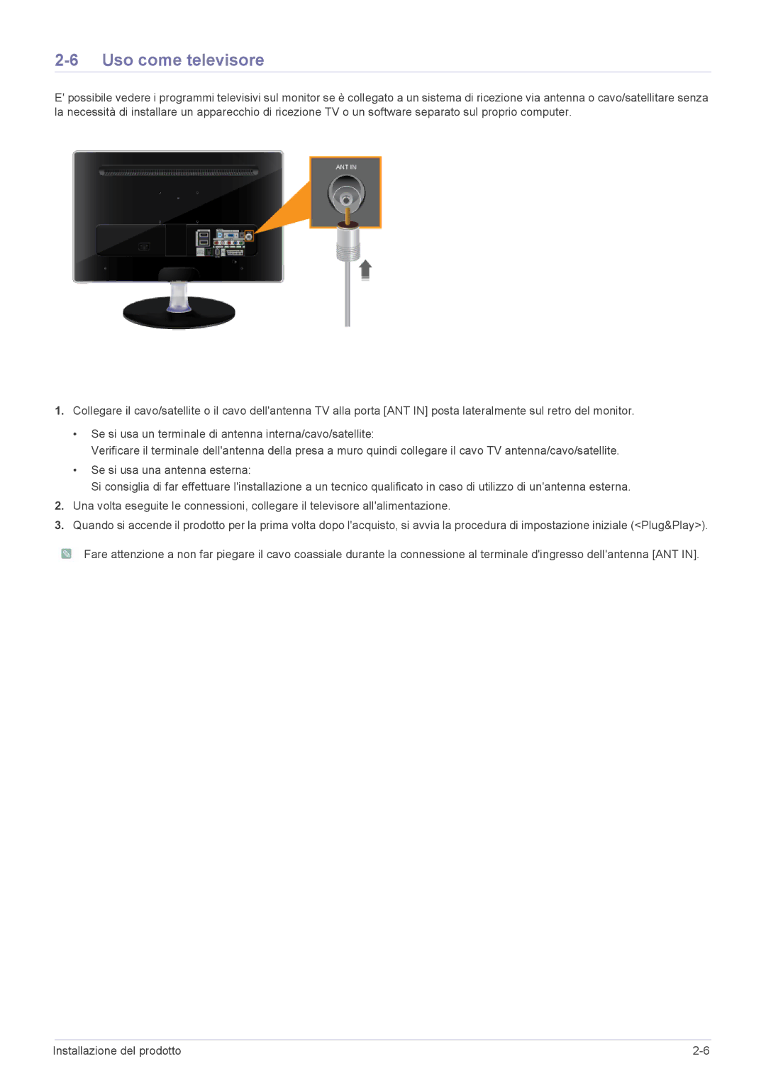 Samsung LS24EMLKU/EN manual Uso come televisore 