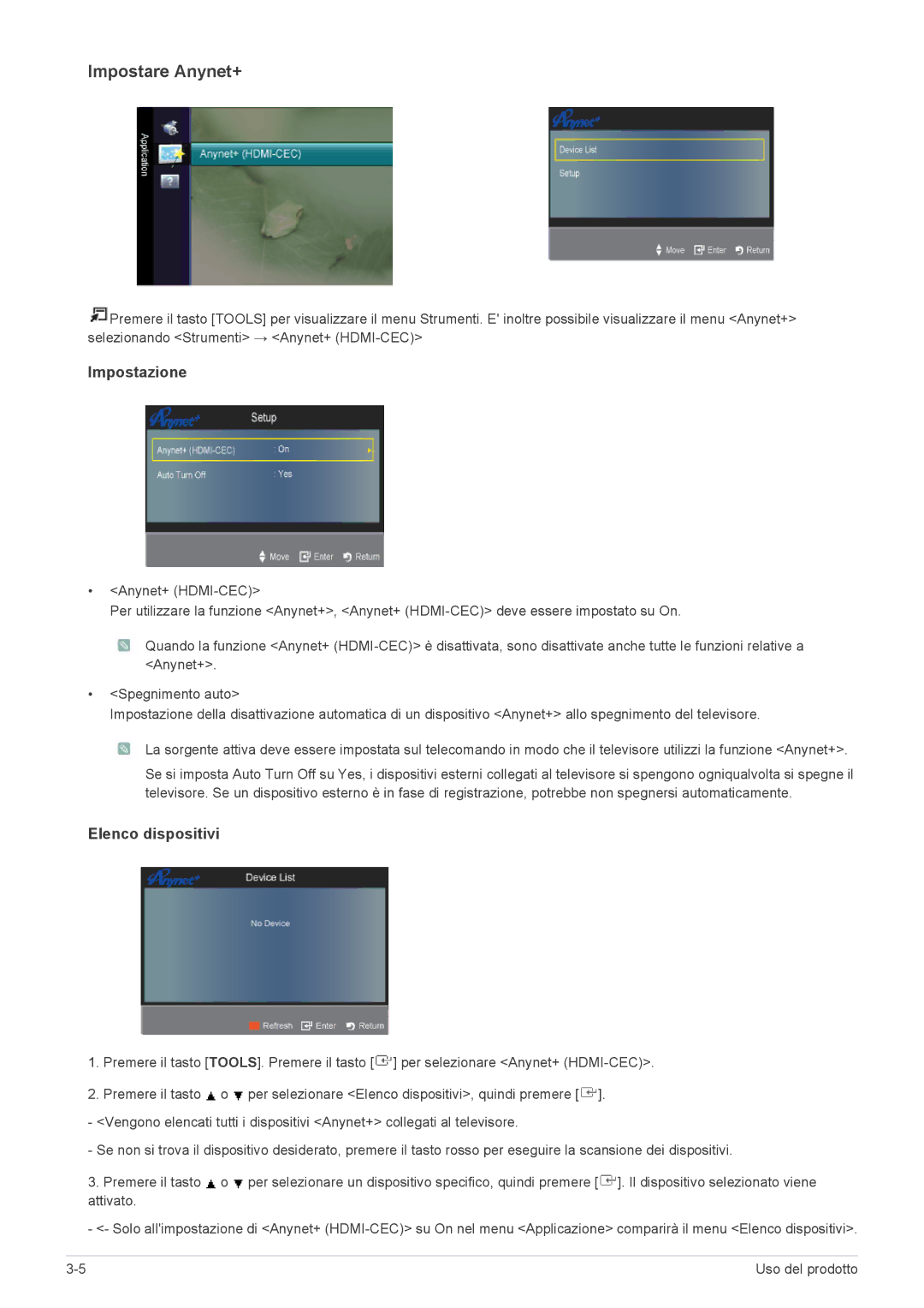 Samsung LS24EMLKU/EN manual Impostare Anynet+ 