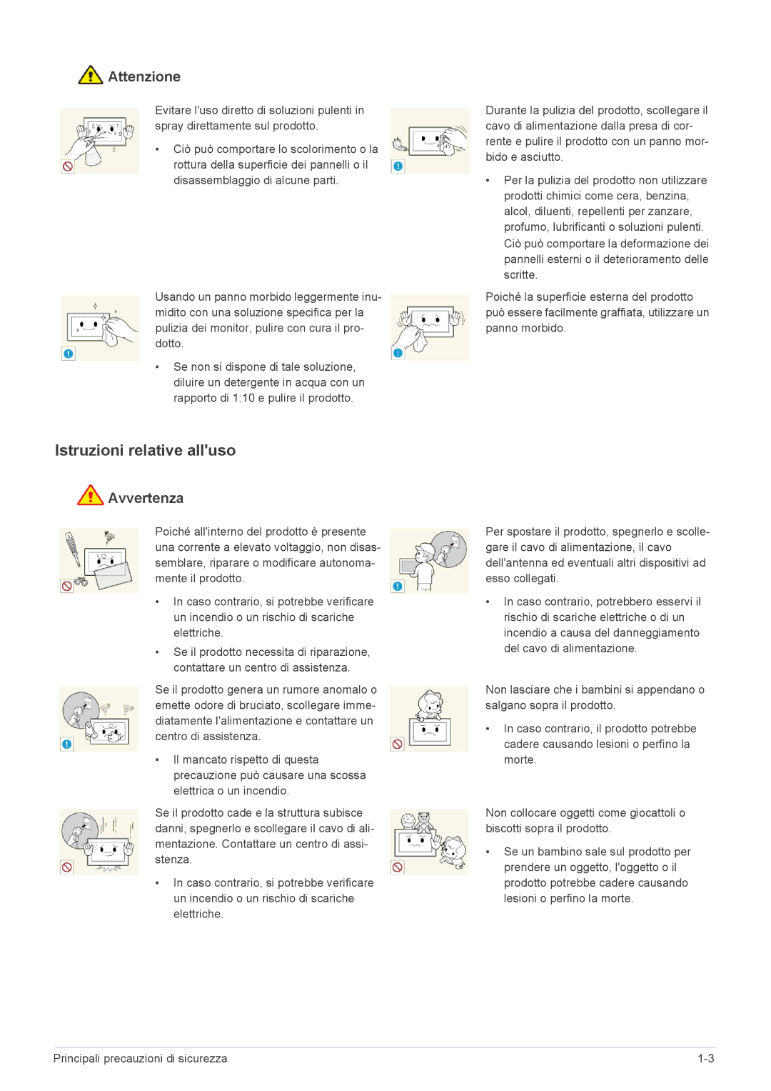 Samsung LS24EMLKU/EN manual Istruzioni relative alluso 