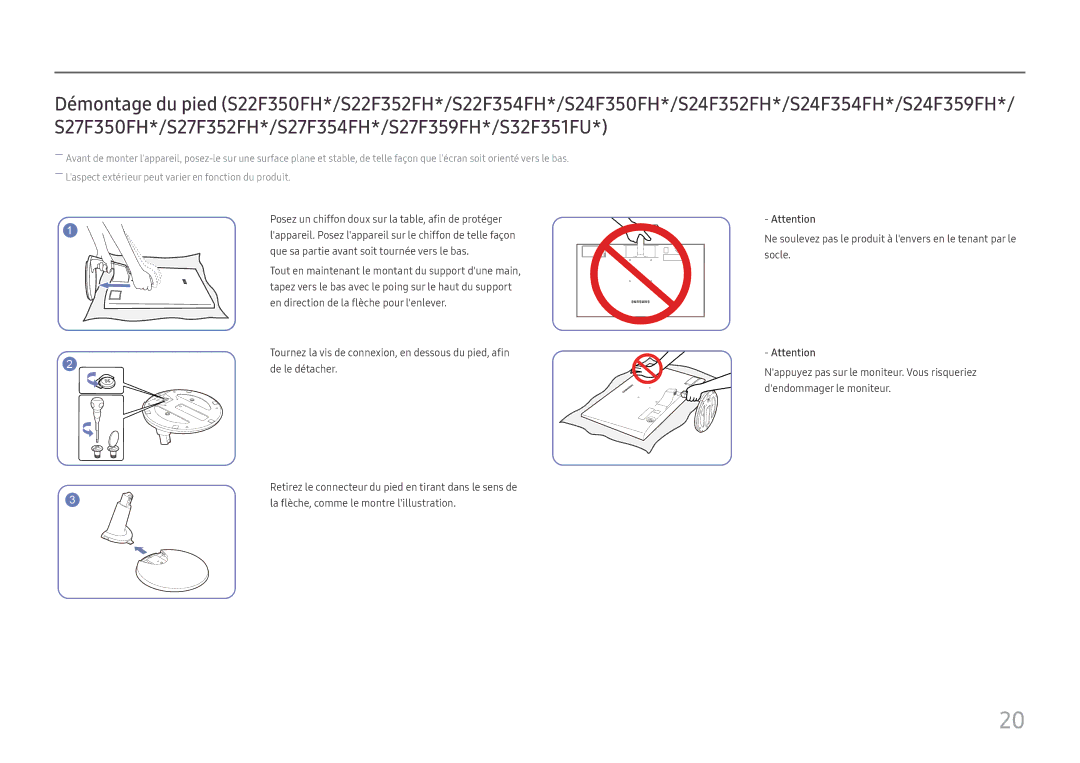 Samsung LS27F350FHUXEN, LS24F350FHUXEN, LS24F352FHUXEN, LS22F352FHUXEN manual La flèche, comme le montre lillustration 