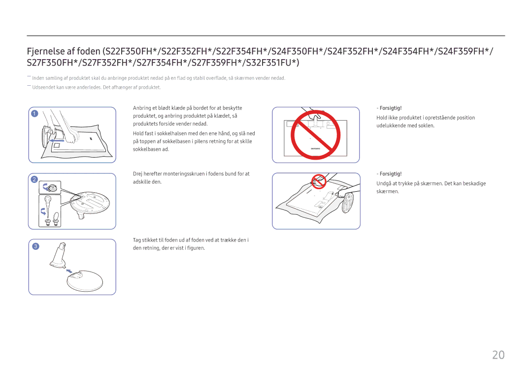 Samsung LS27F358FWUXEN, LS24F356FHUXEN, LS24F350FHUXEN, LS24F352FHUXEN, LS27F350FHUXEN Den retning, der er vist i figuren 