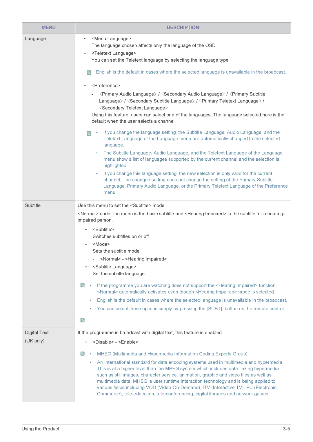 Samsung LS24F9DSM/XE, LS24F9DSM/EN, LS24F9DSME/EN manual Language, Highlighted, Menu 