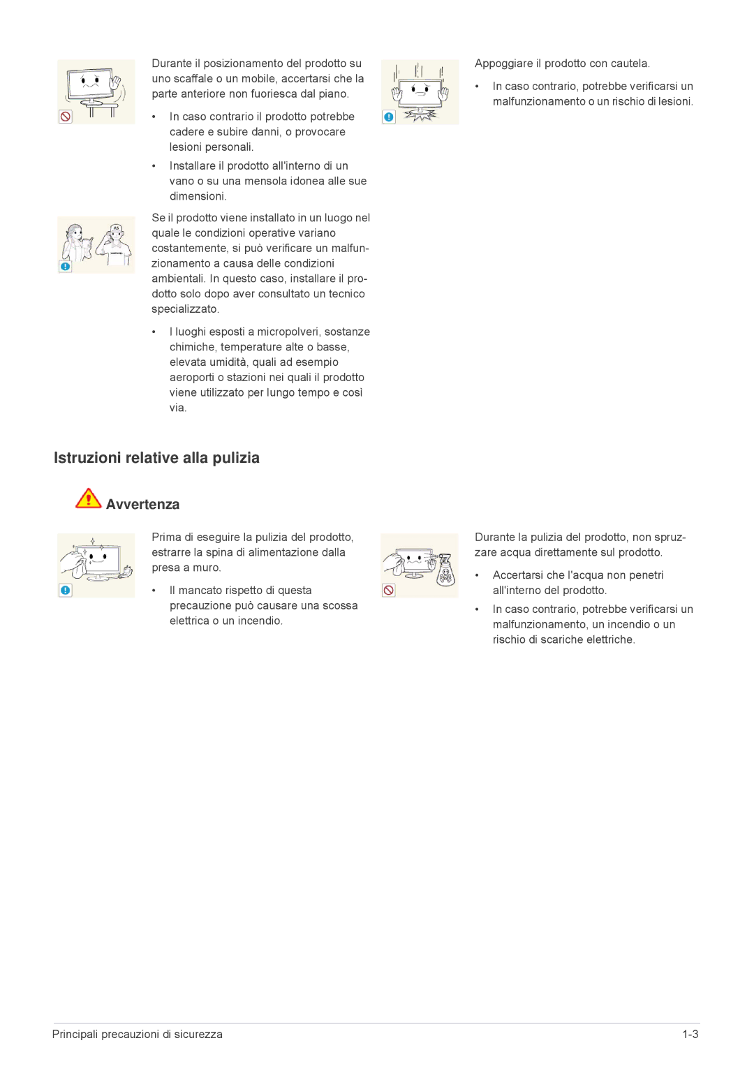 Samsung LS24F9DSM/EN, LS24F9DSME/EN manual Istruzioni relative alla pulizia 