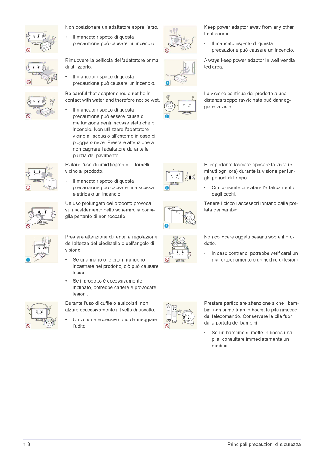 Samsung LS24F9DSME/EN, LS24F9DSM/EN manual Non posizionare un adattatore sopra laltro 